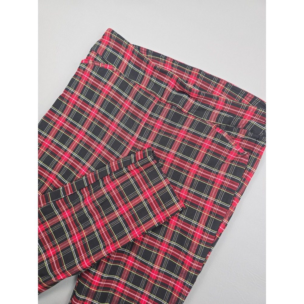 Terra & Sky Women Plus 0X 14W Average Black Red Plaid Millennium Pull On Pants